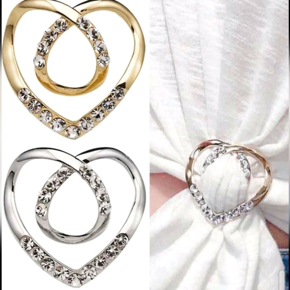 2pc Love Heart Buckle, Shirt T-shirt Collar Clip, Knot, Dress Waistband Buckle